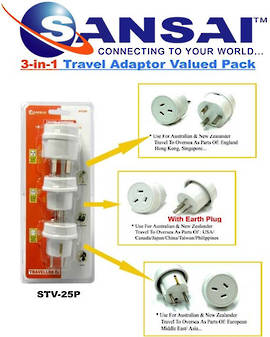 SANSAI Travel Adaptor Pack